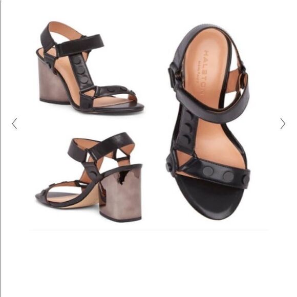 Halston Heritage Mica Strappy Black Sandals Womens size 9 - Picture 1 of 16
